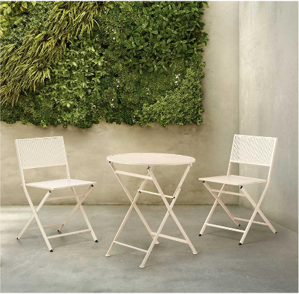 Set Bistró Plegable Exterior 3 Piezas – Negro / Blanco / Verde