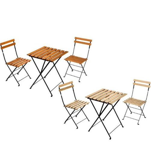 Set Bistró Plegable de Madera y Metal – 2 Colores Disponibles