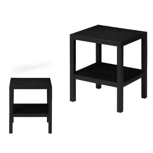 Mesa Auxiliar con Estante Inferior – Negro